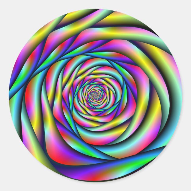Sticker Rond Spirale arc-en-ciel (Devant)