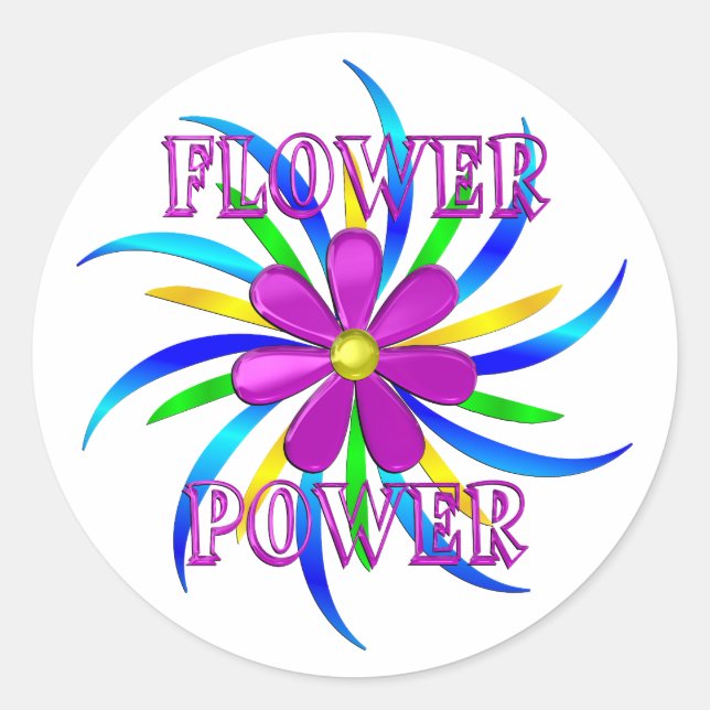 Sticker Rond Spirale d'alimentation des fleurs (Devant)