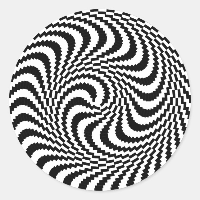 Sticker Rond Spirale de bloc d'illusion optique (Devant)