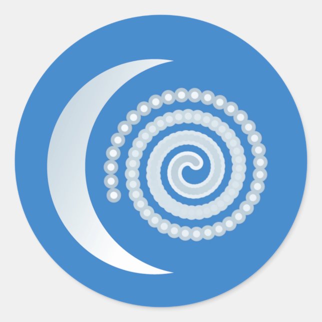 Sticker Rond Spirale de la lune d'argent (Devant)