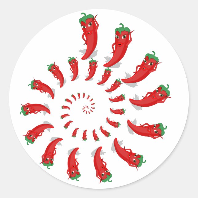 Sticker Rond Spirale de Pepper Diva Rouge (Devant)