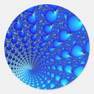 Sticker Rond Spirale d'huître bleue