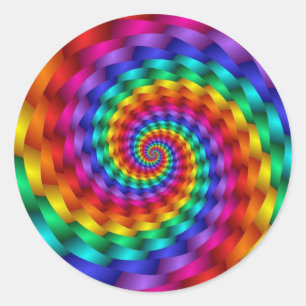 Sticker Rond Spirales arc-en-ciel LGBT