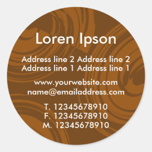Sticker Rond Spirales (chocolat) Entreprise / Profil