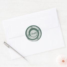 Sticker Rond Spirales de déesse païenne Vert Personnalisé