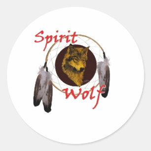 Sticker Rond Spirit Wolf