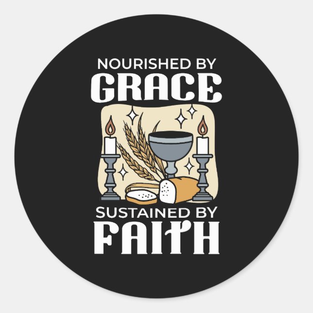 Sticker Rond Spiritual Faith and Grace – Uplifting Christian (Devant)