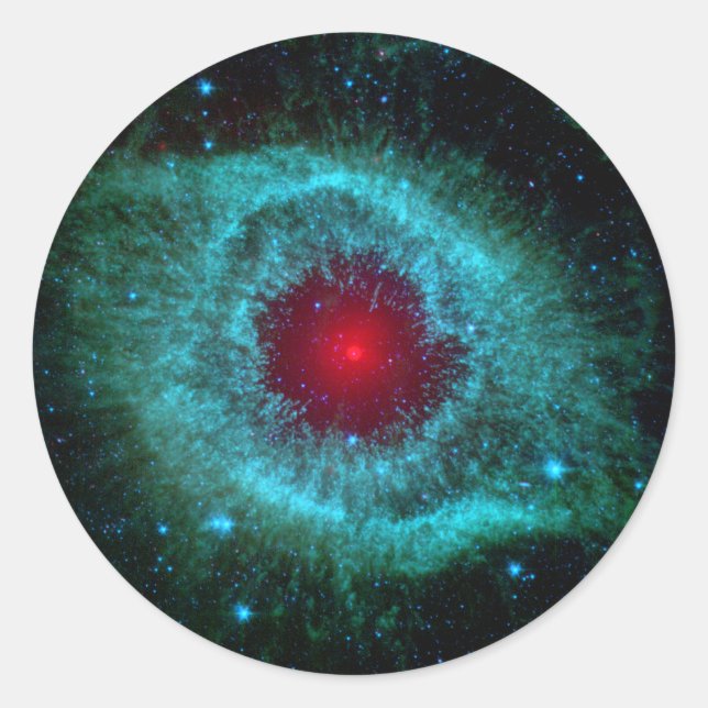 Sticker Rond Spitzer infrarouge Helix Nebula (Devant)