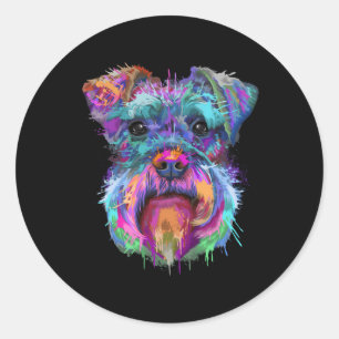 Sticker Rond Splash Schnauzer