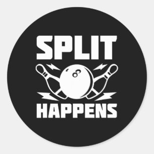 Sticker Rond Split Se Produit Drôle Bowling Plaisanterie