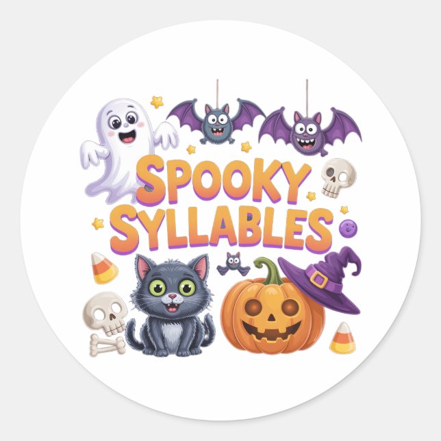 Sticker Rond Spooky Syllables (Devant)