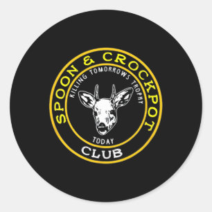 Sticker Rond Spoon Et Crockpot Club Drôle Design De Chasse