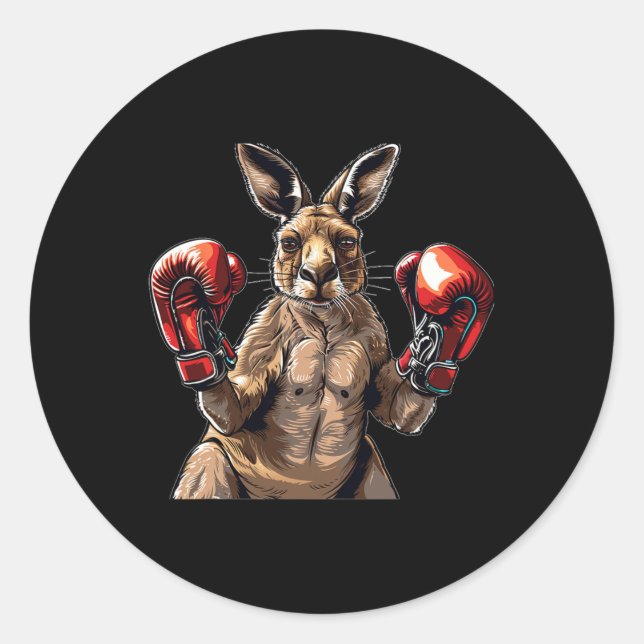 Sticker Rond Sport cool Kangaroo Avec Pointe Mitts (Devant)