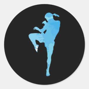 Sticker Rond Sport de boxe thaïlandaise Muay