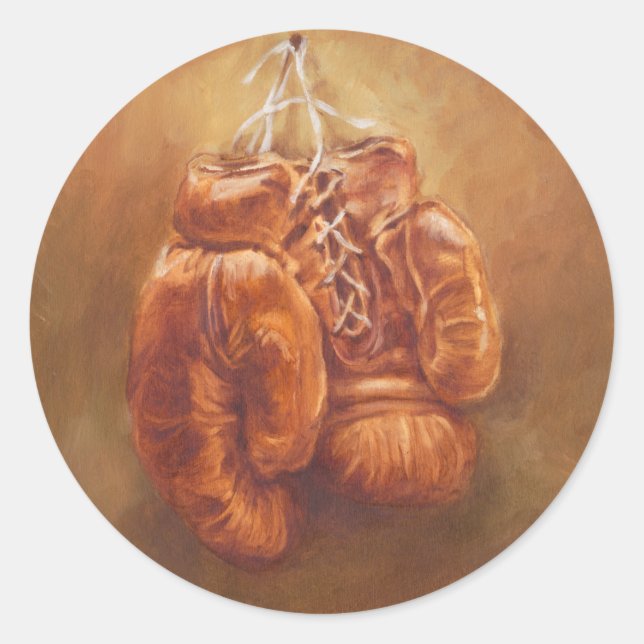 Sticker Rond Sport rustique | Gant de boxe (Devant)