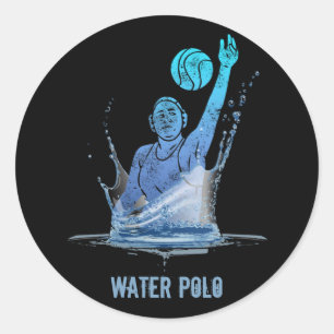 Sticker Rond Sports Nautiques Athlète Vintage Avec Balle