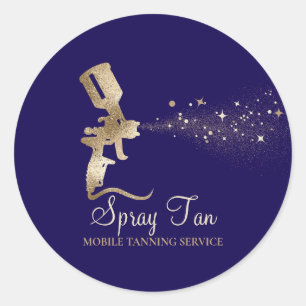 Sticker Rond Spray Tan Mobile Tanning Air Brush marine