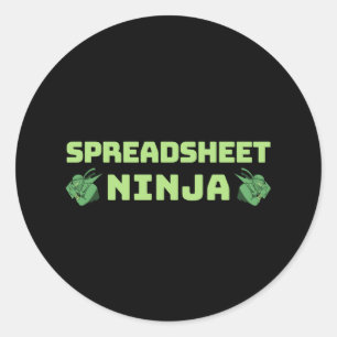 Sticker Rond Spreadsheet ninja classique collant rond