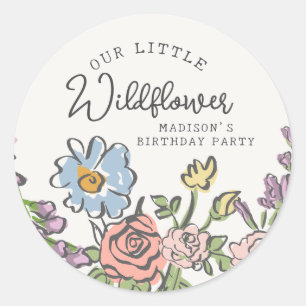 Sticker Rond Spring Garden Party Pastel Floral Anniversaire