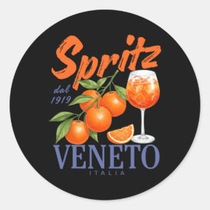 Sticker Rond Spritz Veneto Dal 1919 Italie Vin Orange Vintage 