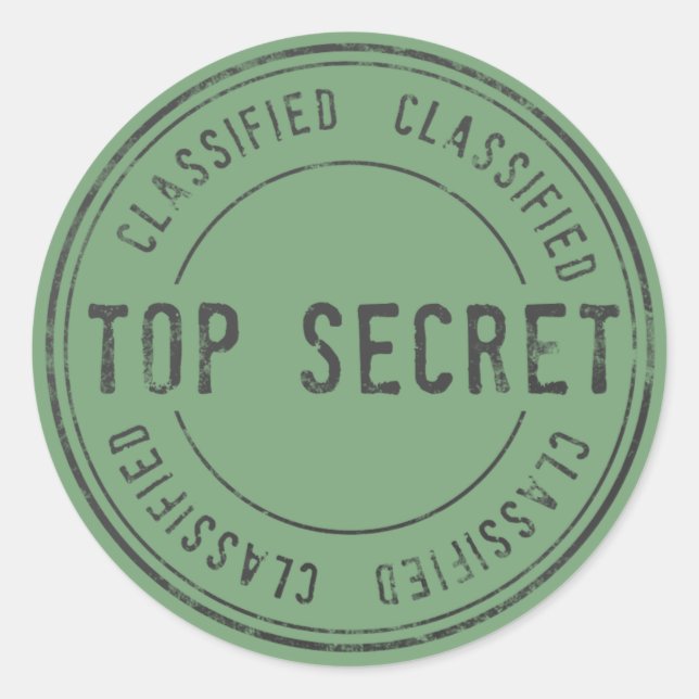 Sticker Rond Spy Surprise fête d'anniversaire Top Secret Classi (Devant)