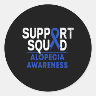 Sticker Rond Squad Alopecia Sensibilisation Bleu Aa Ribbon Guer
