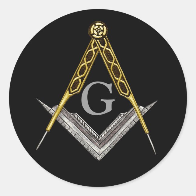 Sticker Rond Square and Compass with All Seeing Eye (Devant)