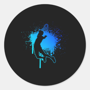 Sticker Rond Squash Badminton Joueur de Badminton Navette