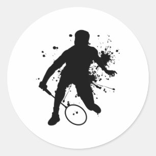 Sticker Rond Squash Joueuse de badminton féminin pour hommes