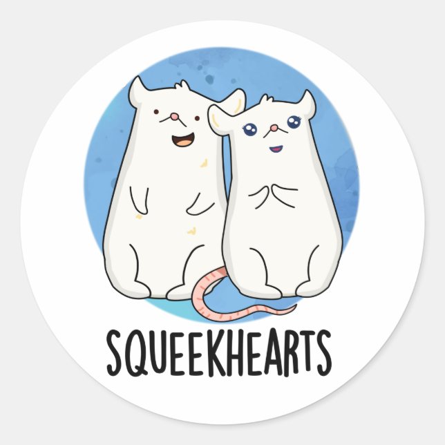 Sticker Rond Squeekhearts Funny Souse Pun d'amour (Devant)