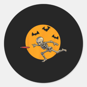 Sticker Rond Squelette de golf sur disque Halloween Hommes Golf