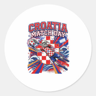 Sticker Rond Squelette de la journée de match de Croatie Nation