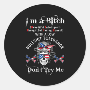 Sticker Rond Squelette Génération X Je suis un squelette intell