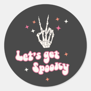 Sticker Rond Squelette Super d'Halloween