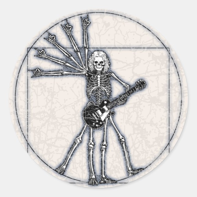 Sticker Rond Squelette vitruvien (Devant)
