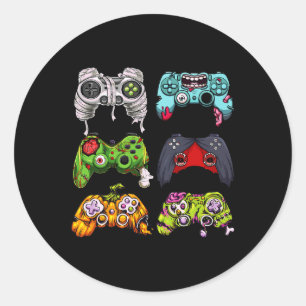 Sticker Rond Squelette Zombie Contrôleurs de jeu Halloween Game