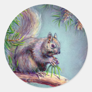 Sticker Rond SQUIRREL OCCUPÉ par SHARON SHARPE