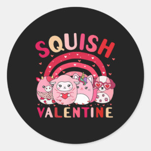 Sticker Rond Squish Valentine Squad Cadeaux Mignonne Pour Enfan