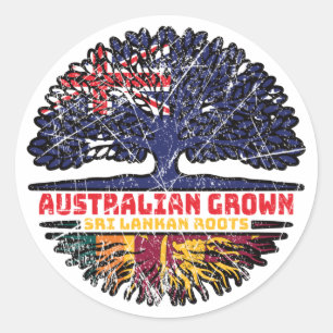 Sticker Rond Sri Lanka Sri Lankais Australie Arbre