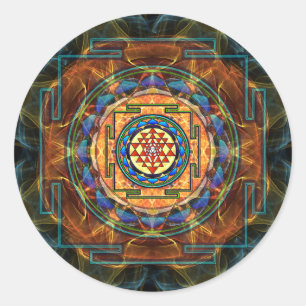 Sticker Rond Sri Yantra - la géométrie sacrée