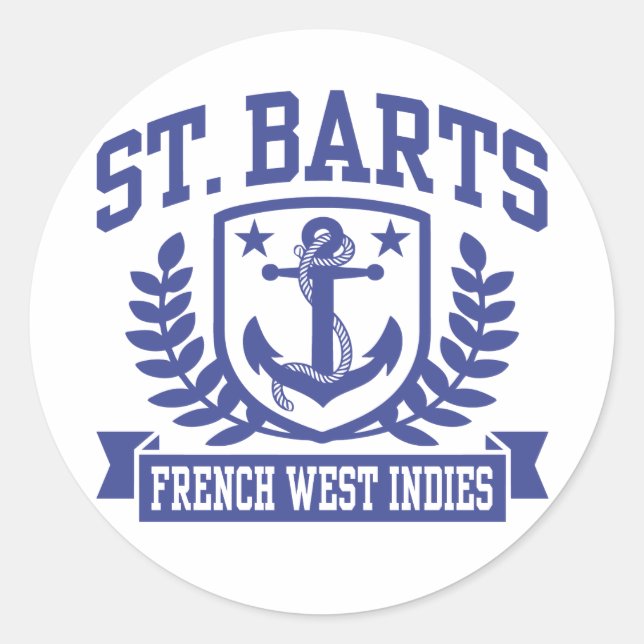 Sticker Rond St. Barts Antilles françaises (Devant)