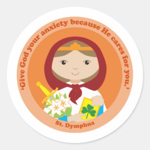 Sticker Rond St. Dymphna