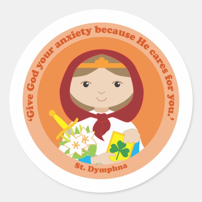 Sticker Rond St. Dymphna (Devant)