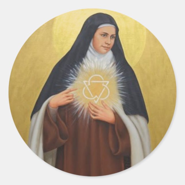 Sticker Rond St. Elizabeth de la Trinité Carmelite Nun (Devant)