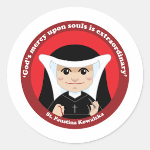 Sticker Rond St Faustina Kowalska
