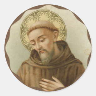 Sticker Rond St Francis du saint patron d'Assisi des animaux
