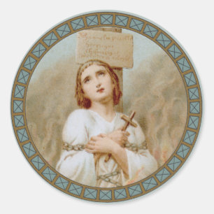 Sticker Rond St. Jeanne d'Arc brûlé à l'emprise (BF 01)