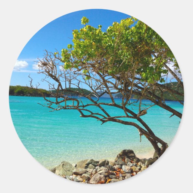 Sticker rond St. John USVI de Cinnamon Bay (Devant)