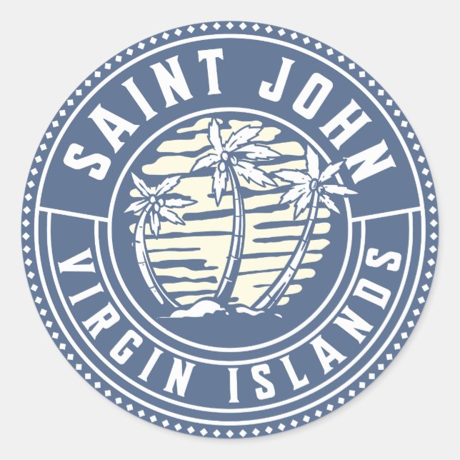 Sticker Rond St Johns Iles Vierges américaines Vacances Souveni (Devant)