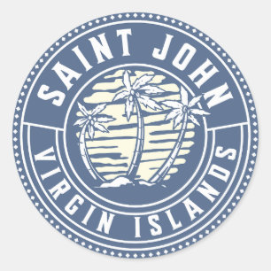 Sticker Rond St Johns Iles Vierges américaines Vacances Souveni
